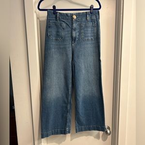 EUC Maeve The Colette Denim Cropped Wide-Leg Jeans